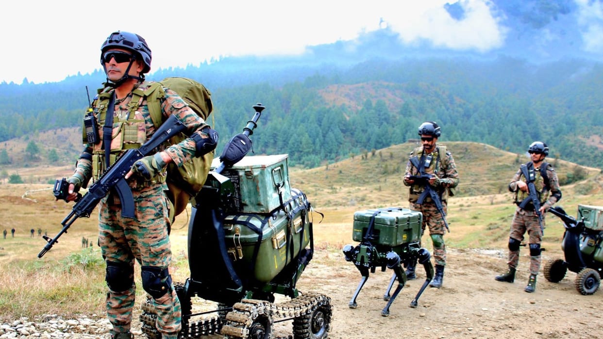 Military Exercise India fierce attack Eastern Himalayas all three armies demonstrated their strength together