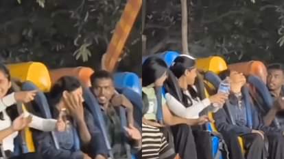 Girl faints while swinging at fair people splash water on her then what happens Video goes Viral