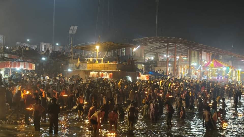 kartik purnima snan 2025 wave of faith surges devotees are being monitored from ground to sky