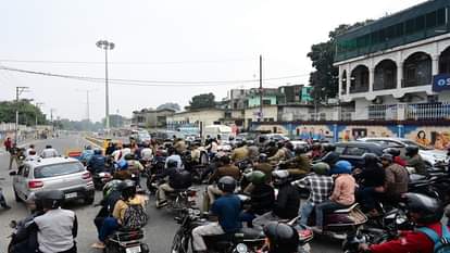 After the VVIP fleet leftbqueues of vehicles formed at various places in haldwani