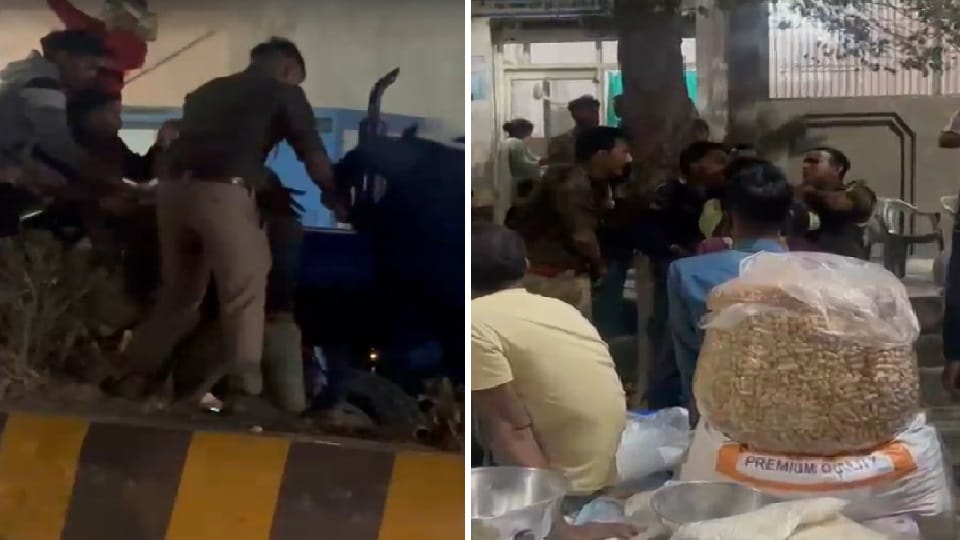 Devotees returning from the Purnima fair attacked three police personnel, including a sub inspector
