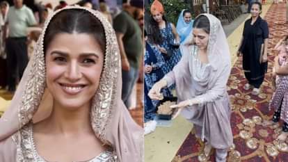 Nimrat Kaur went to gurudwara distributes kada prasad users praise her work