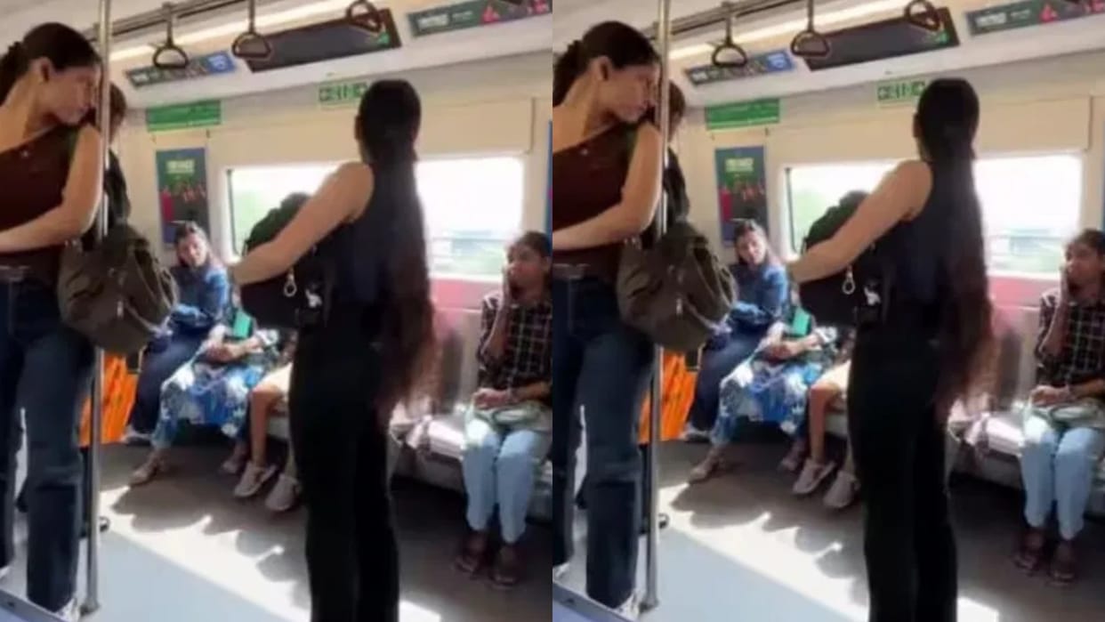 A woman wanted to pick up her child and sit on a metro seat but the grandmother scolded Video Viral