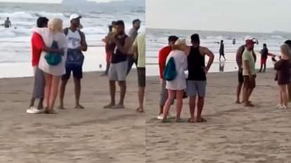 Miscreants were teasing a foreign woman in Goa someone made a video and made it viral on Internet
