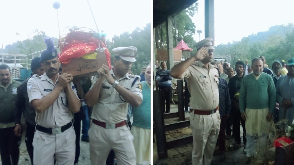 Bilaspur News CRPF jawan on leave dies of stomach ache last rites performed with state honours