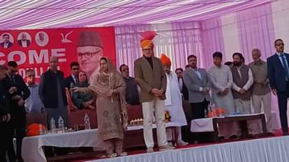 CM Omar Abdullah gets angry after his microphone is turned off at a public meeting