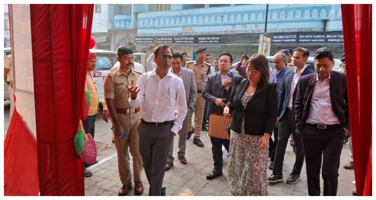 philippines guests impressed with lichi themed polling booth in muzaffarpur bihar elections 2025
