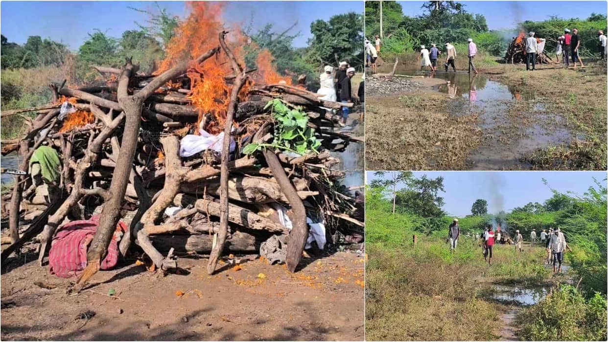 Salumbar: Funeral held on riverbanks due to lack of cremation ground, villagers question government claims