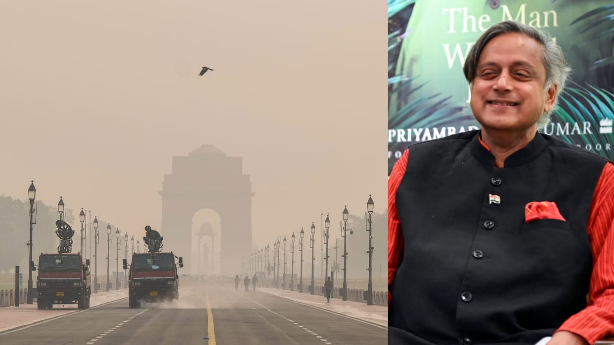 Shashi Tharoor on Delhi AQI pressure of performance on lungs congress MP comment on toxic air quality hindi
