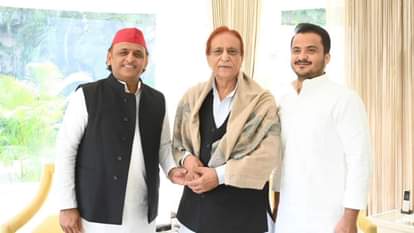 SP leader Azam Khan meets to Akhilesh Yadav.