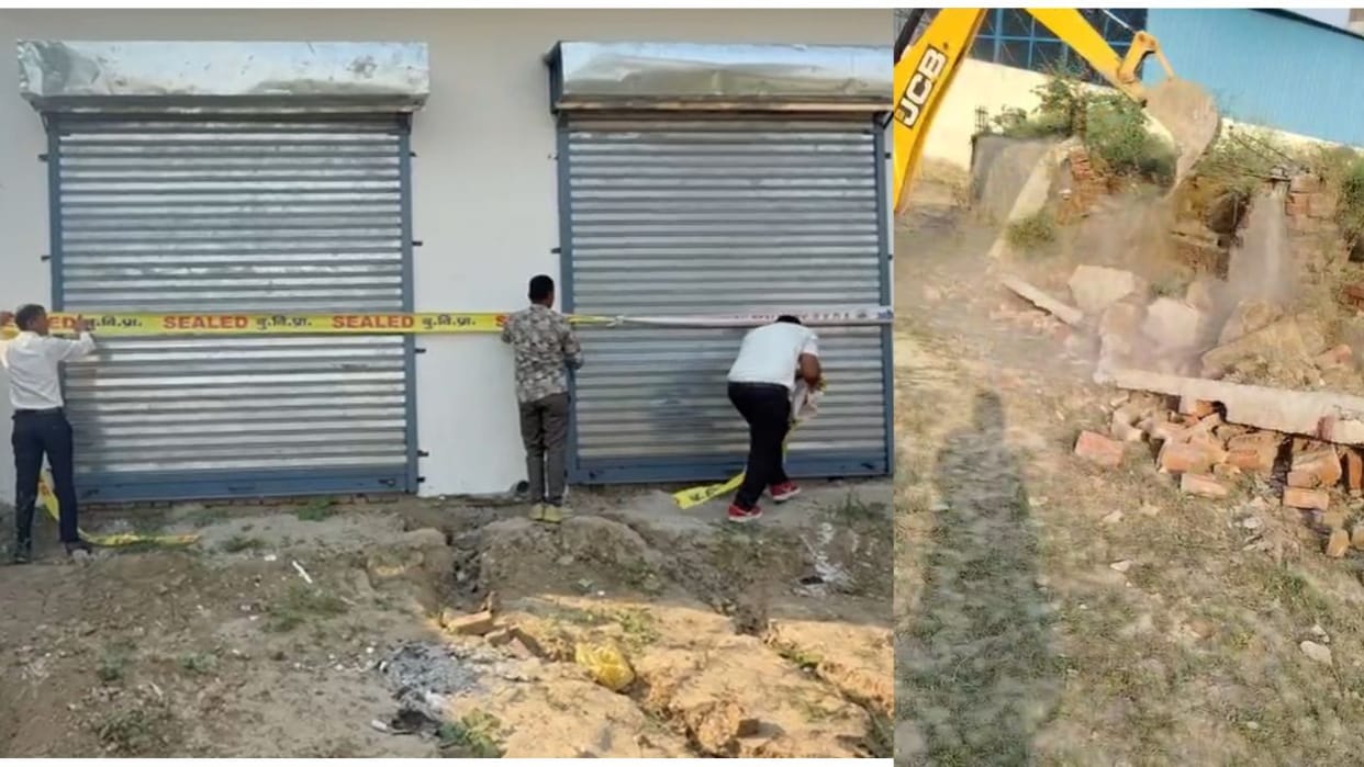 Bulandshahr-Khurja Development Authority sealed five shops and one illegal construction