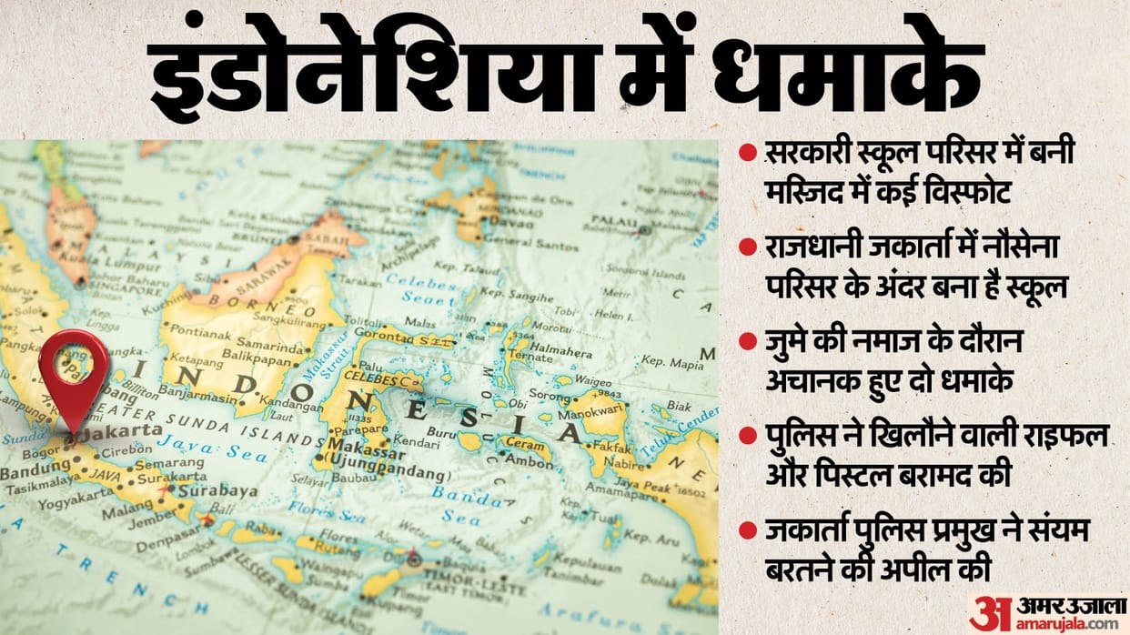 Indonesia Explosions Updates Multiple explosions shake mosque in high school casualties rescue hindi news