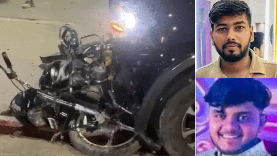 indore news tragic road accident scorpio hits bike in lasudia two dead one injured