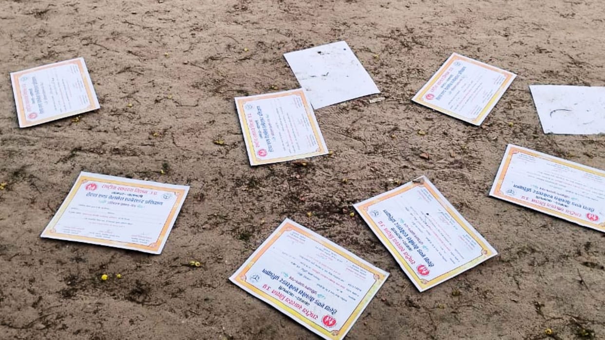 Health Mission certificates found in garbage dump questions raised about distribution CMO says action taken