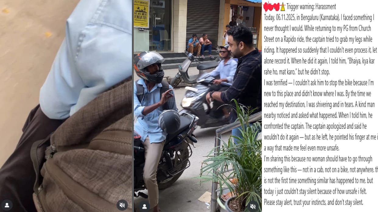 woman in Bengaluru has accused a Rapido bike taxi rider of attempting to grab her legs during a ride