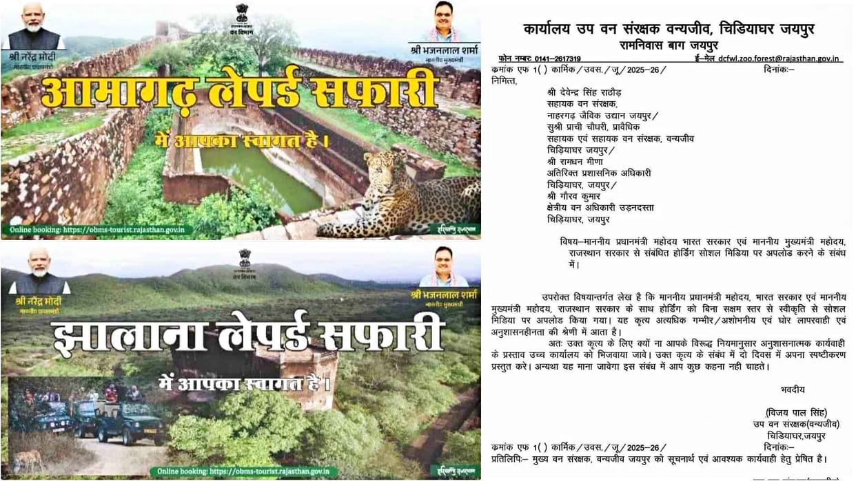 Nahargarh Biological Park: Posters with PM-CM's Photos Viral Without Permission, Notices Issued to 3 Officials
