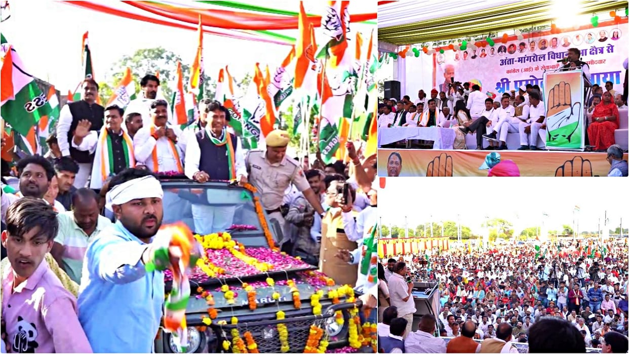 Anta By-poll: Congress holds roadshow in support of candidate Bhaya, Gehlot and Dotasara target ruling party