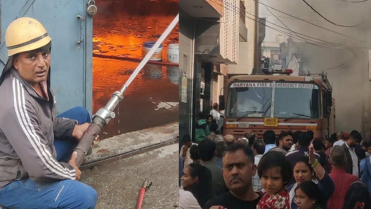 massive fire broke out in a factory on Jatal Road in Panipat woman was burnt to death