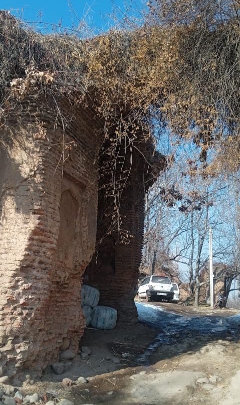 The restoration work of the 400-year-old Mughal-era mosque located at Shadi Marg in Pulwama district of South