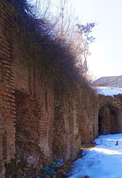 The restoration work of the 400-year-old Mughal-era mosque located at Shadi Marg in Pulwama district of South