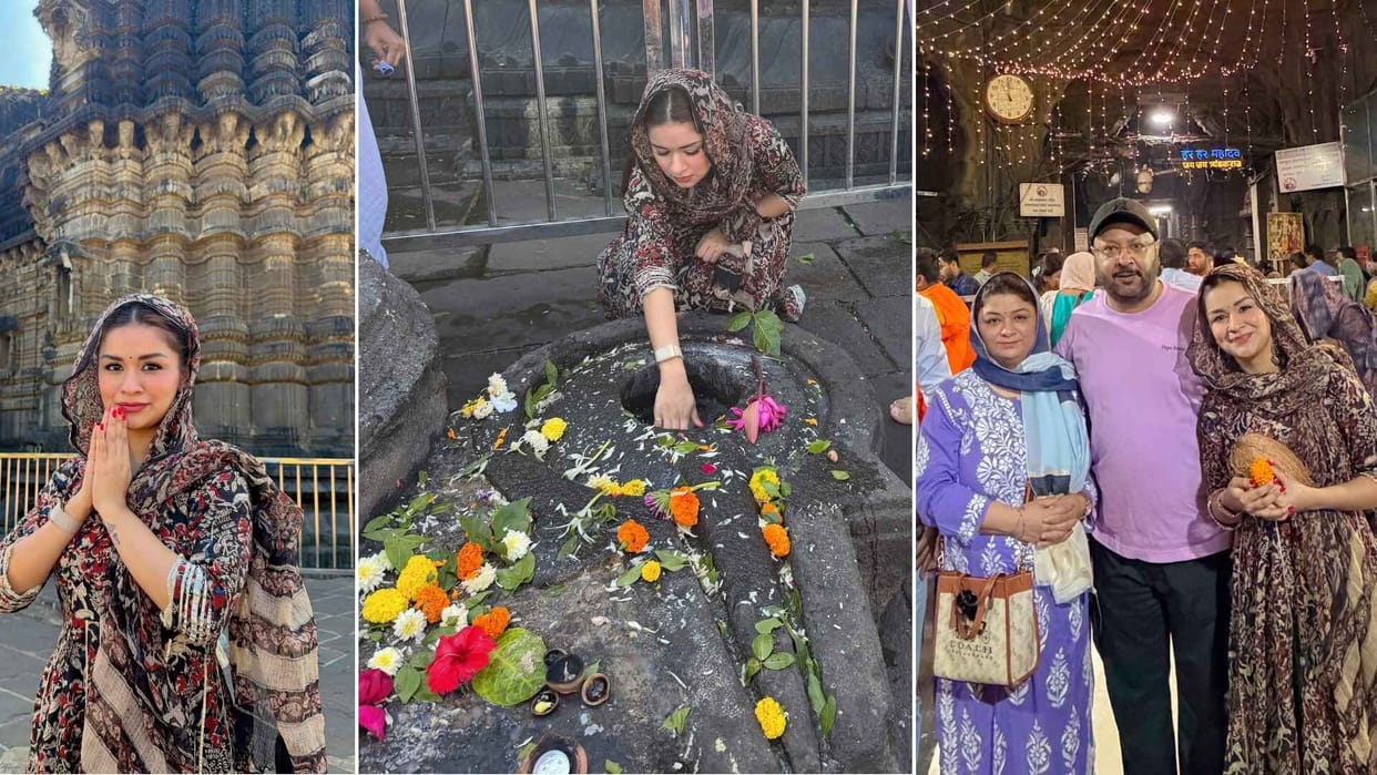 avneet kaur seek blessings of trimbakeshwar jyotirlinga temple photos viral on social media