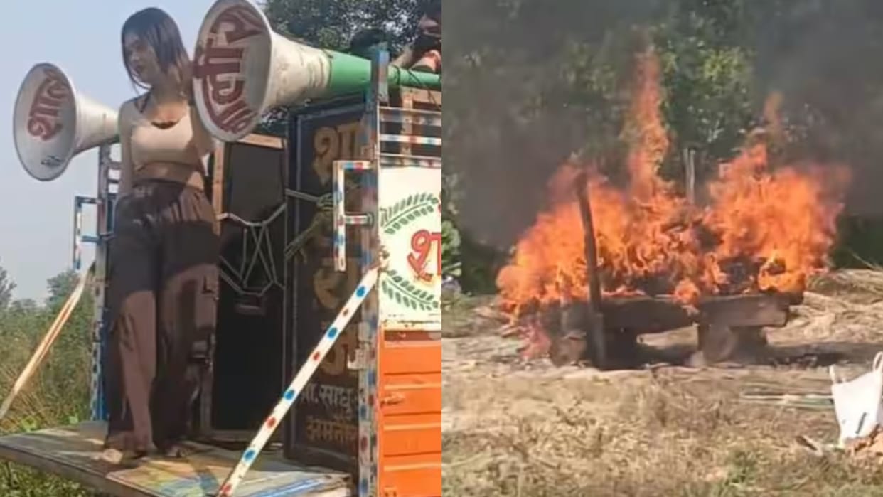 Girl dances to DJ music in front of funeral pyre at crematorium leaves people stunned video goes viral