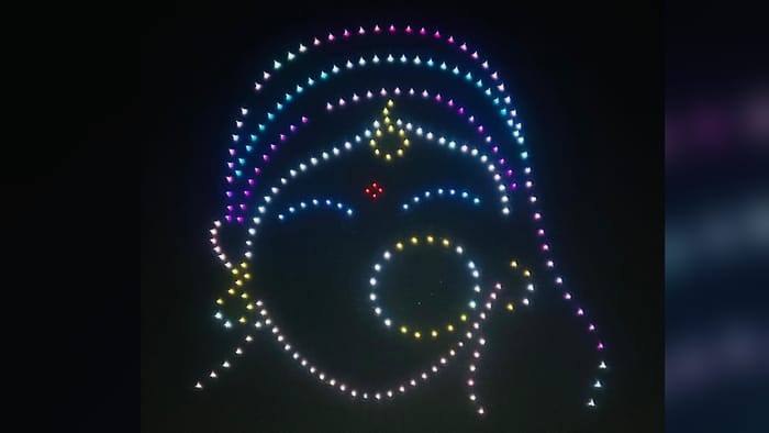 Uttarakhand Silver Jubilee Celebration UCADA 300 drones cast dazzling light show In Sky photos