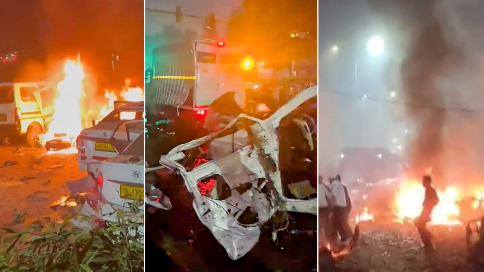 Delhi Blast Eight kill blast near Red Fort metro station alert issue Mumbai Delhi UP see scene in pictures