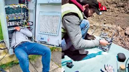 इंटरनेट उपकरणों में आई समस्या को ठीक करते फहीम हुसैन।