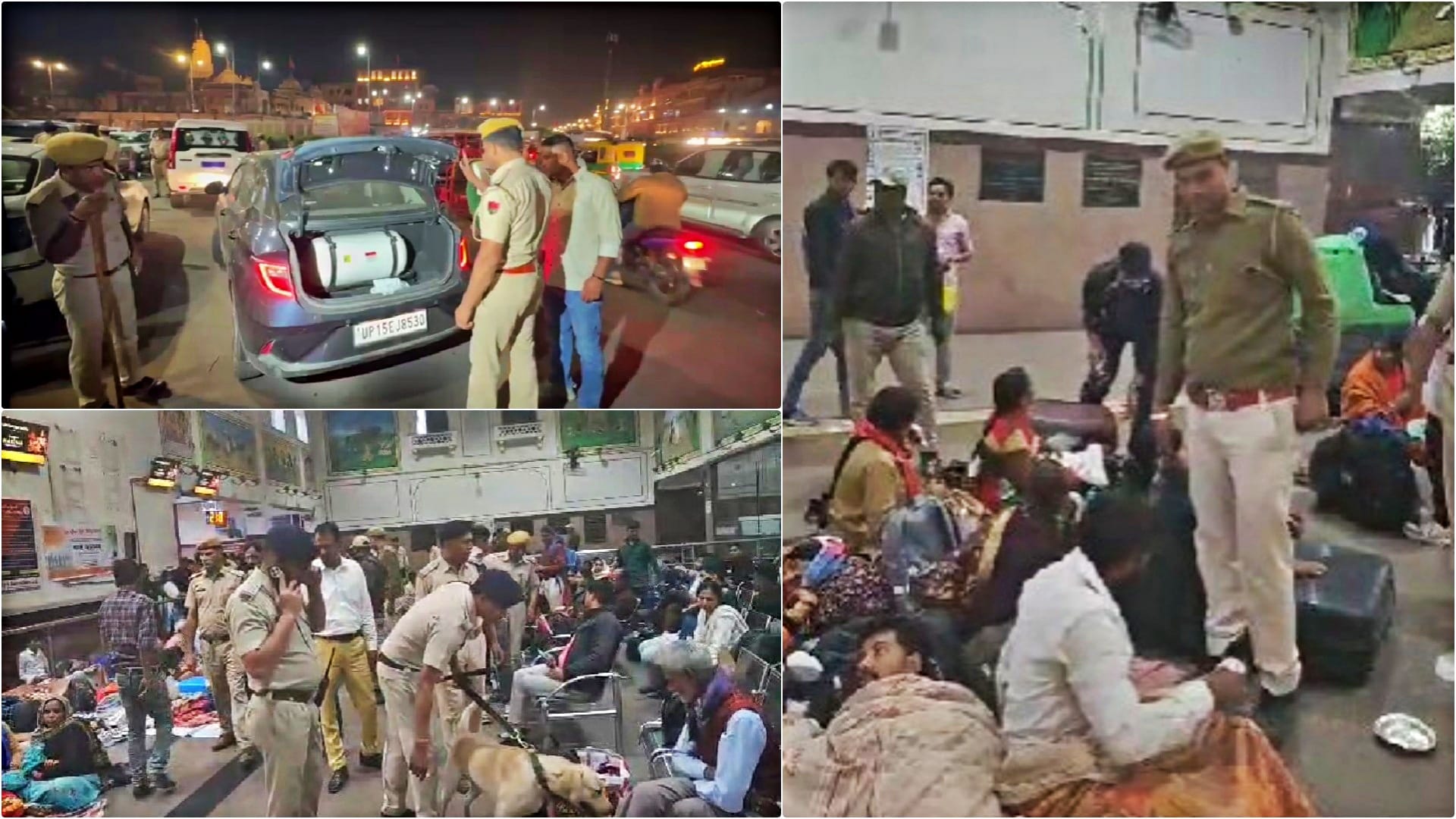 जयपुर में सड़कों और रेलवे स्टेशन पर जांच करती पुलिस