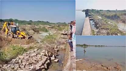 Rajasthan News: Leakage from Daulatpura Dam in Tonk, administration on alert; Efforts to stop water continue