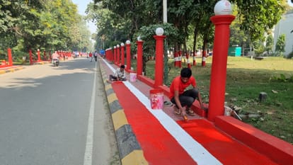 परिसर की रंगाई-पुताई का काम तेज