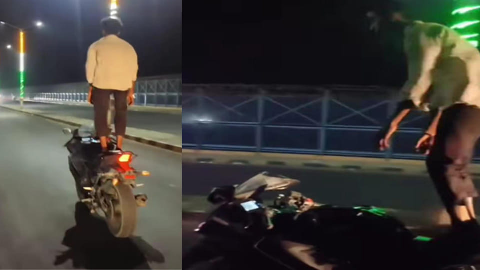 Kanpur: After the death of a student, a video of another stunt at Ganga Barrage goes viral