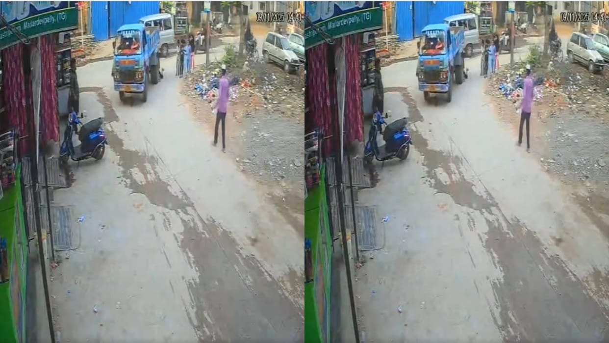 8 year old boy walking on the road with friends crushed by lorry while taking a U turn video viral