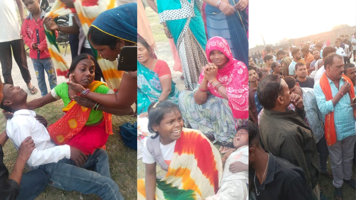 young man killed by hitting him with brick mother devastated to see her son dead body in chandauli
