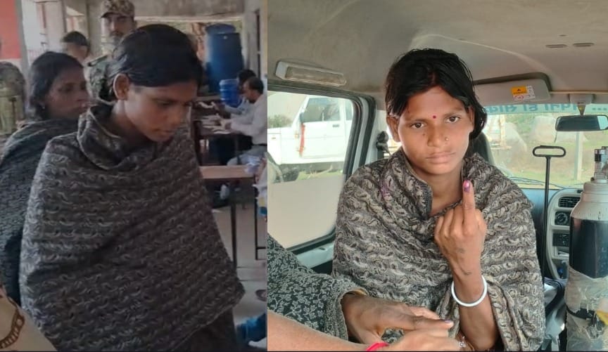 Bihar Vidhan Sabha Election Phase 2 Voting Hours after giving birth, a woman casts her vote with her baby gaya