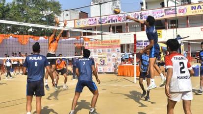 National Volleyball Championship begins in Bareilly, UP teams start with a win on the first day