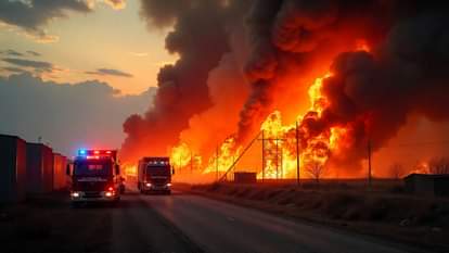 Balotra News: Massive fire at HK Industries in industrial area, causing losses worth lakhs