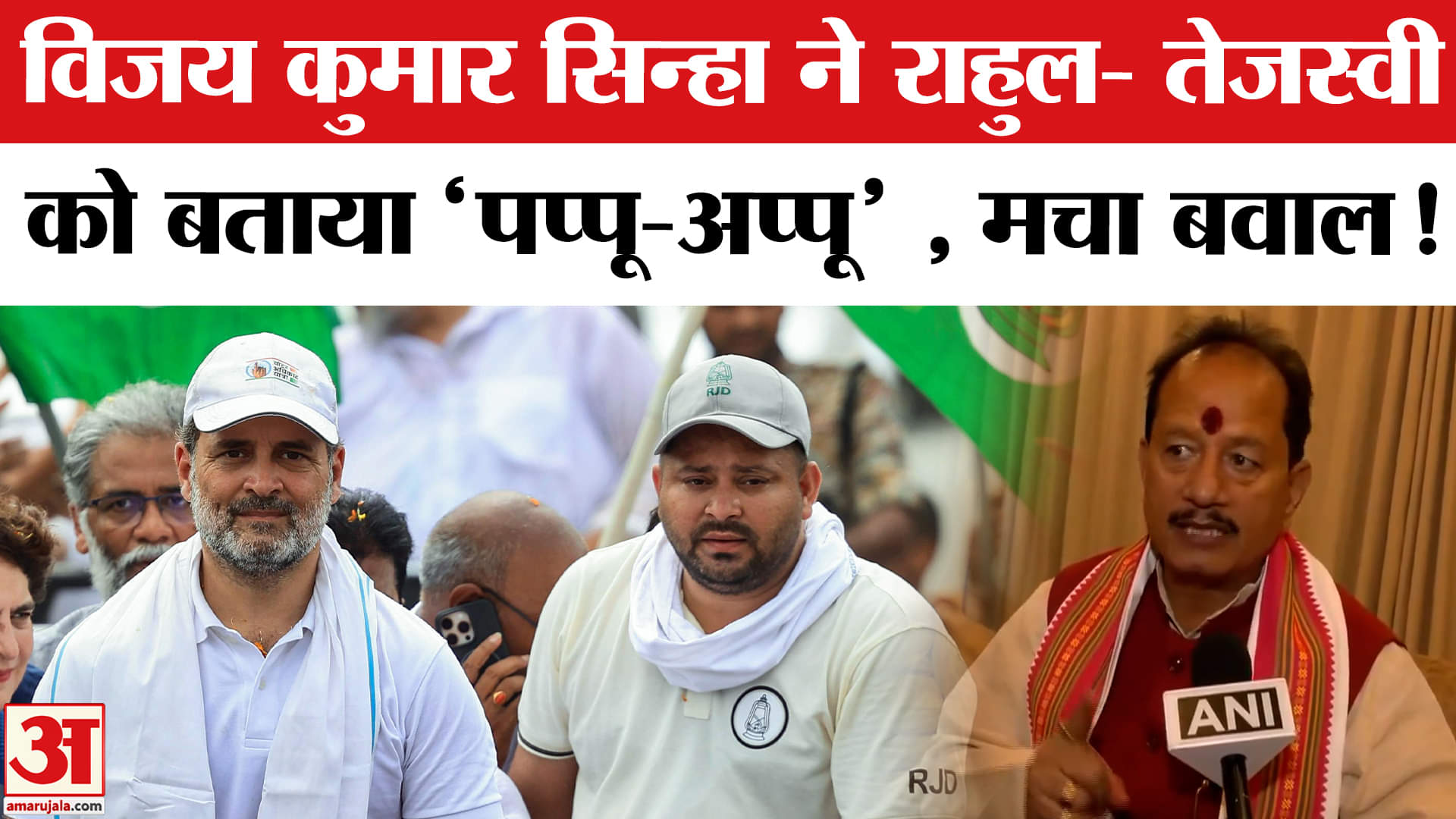 Bihar Election 2025:विजय कुमार सिन्हा ने राहुल- तेजस्वी को बताया 'पप्पू-अप्पू' मचा सियासी बवाल