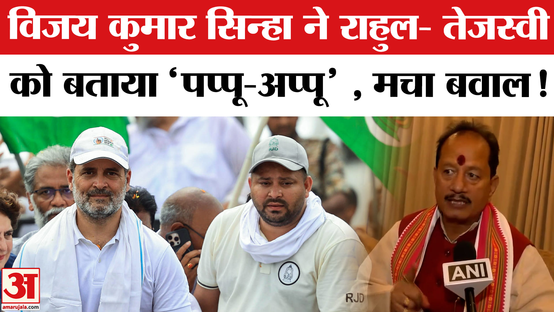 Bihar Election 2025:विजय कुमार सिन्हा ने राहुल- तेजस्वी को बताया 'पप्पू-अप्पू' मचा सियासी बवाल