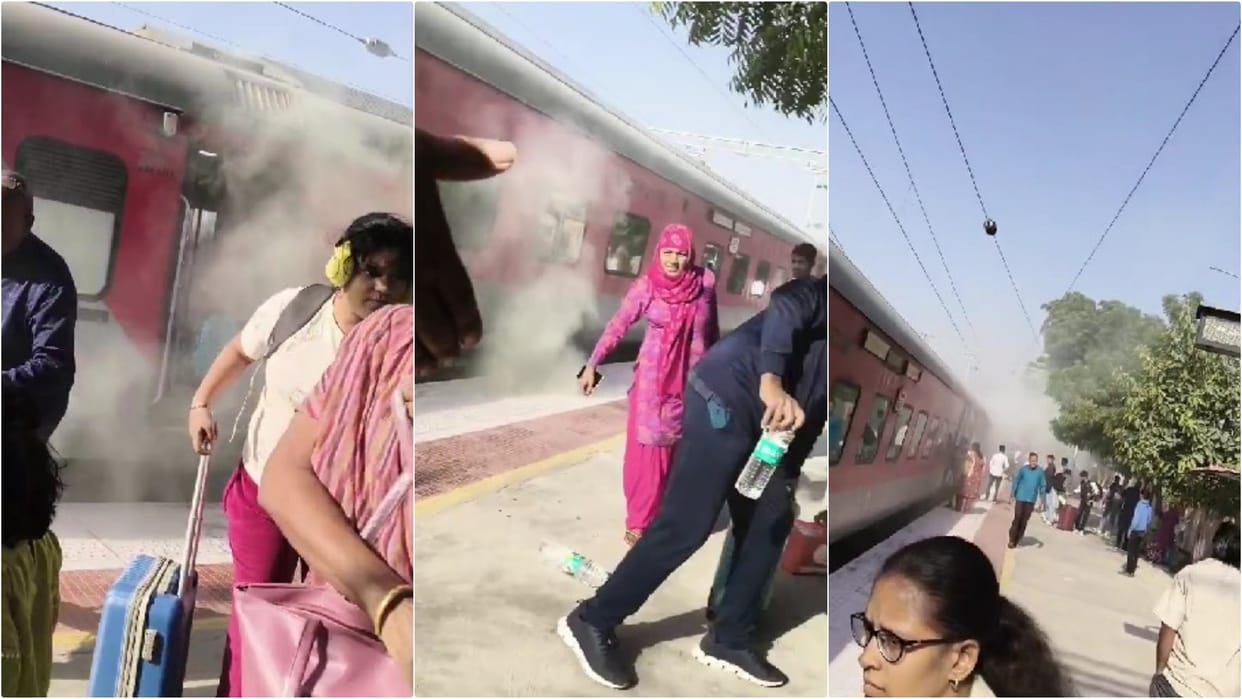 Bikaner News: Smoke emanates from AC coach of Bikaner-Bandra train, causing panic among passengers