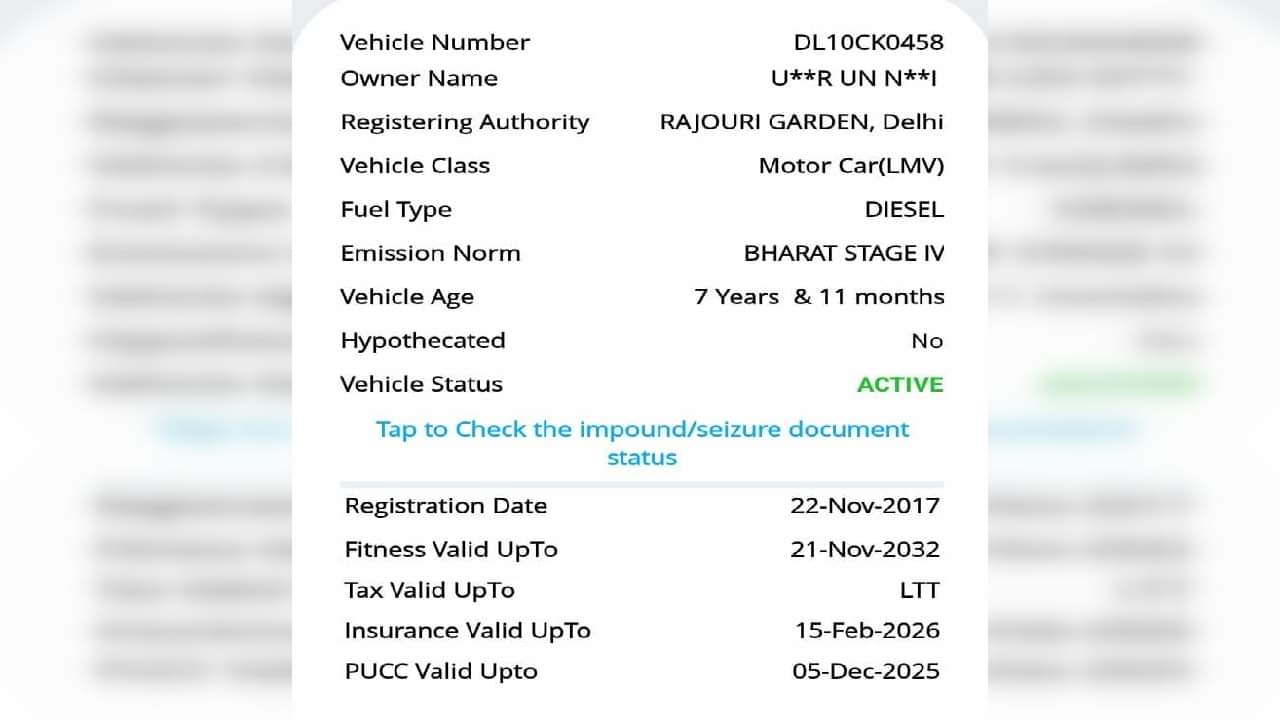 Second car used in Delhi blast belonged to Umar resident of Rajouri Garden Delhi