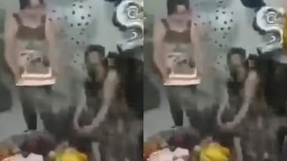Foam spray caused an accident while cutting the cake catching the body and hair on fire Video goes Viral