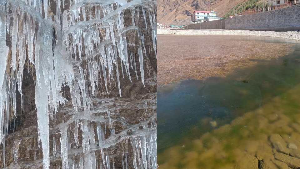 Uttarakhand weather Temperature dipped in Badrinath Dham Rishiganga and Badrish Lake also freezing