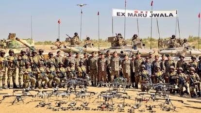 Operation Trishul: धमाकों से गूंजा पश्चिमी राजस्थान का आसमान, मरु ज्वाला अभ्यास में युद्ध कौशल का गजब अंदाज Operation Trishul Indian Army and Air Force Display War Power in desert of Rajasthan