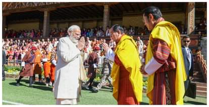 pm modi bhutan visit updates meet with king inaugurates kalachakra abhishek enhence partnership