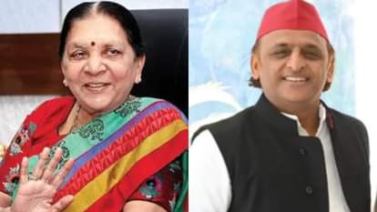 Governor Anandiben Patel and former CM Akhilesh Yadav in Bareilly today