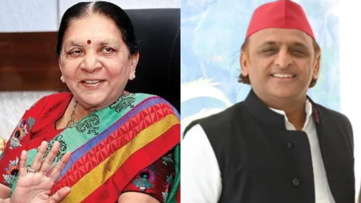 Governor Anandiben Patel and former CM Akhilesh Yadav in Bareilly today