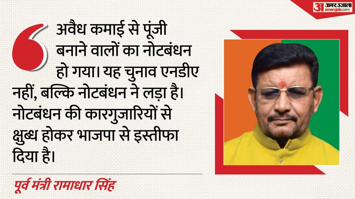 Bihar Politics: Ex minister ramadhar singh resigns BJP said three NDA candidates loosing aurangabad bihar