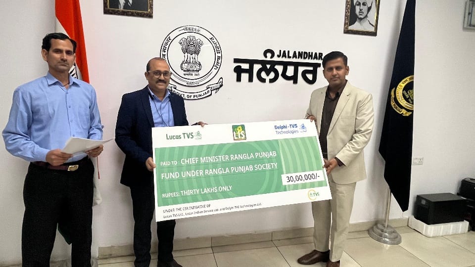 TVS Group Company donated Rs 30 lakh to CM Rangla Punjab Fund